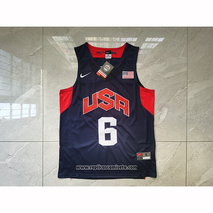 Camiseta USA 2012 Lebron James #6 Negro